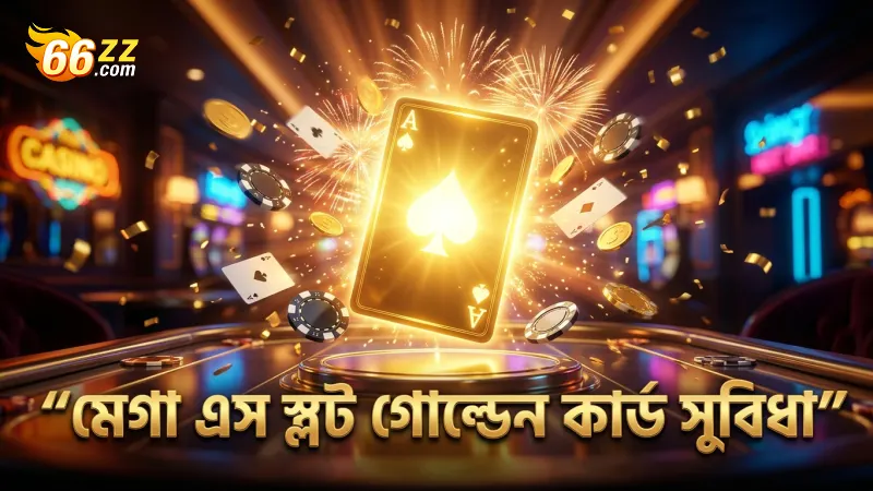 মেগা এস স্লটের গোল্ডেন কার্ড ফিচার বেট সাইজ অনুযায়ী কাজ করে
